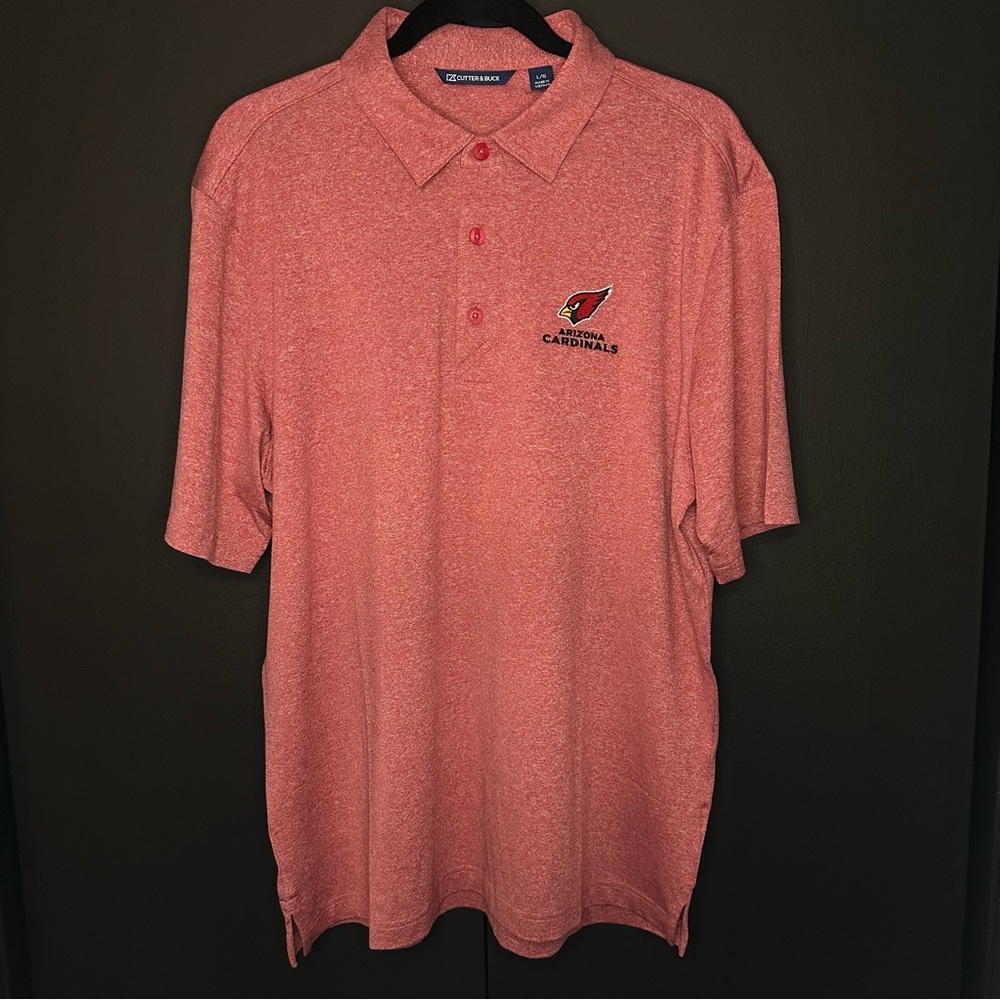 Arizona Cardinals Sunday Red Polo Golf Shirt by Cutter & Buck Size Large